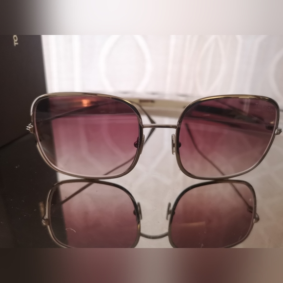 NWT TOM FORD KIERRA SQUARE MIRRORED METAL SUNGLASSES - Picture 7 of 12